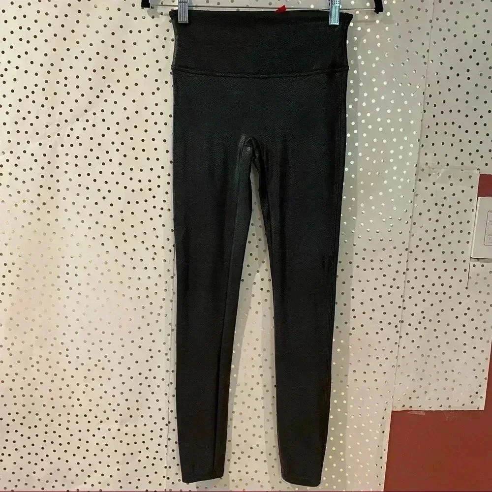 SPANX Black Snake Print Leggings